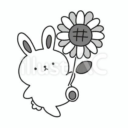 うさぎと向日葵