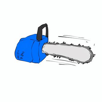 チェンソー チェンソー,機械,道具,青色,刃物のイラスト素材