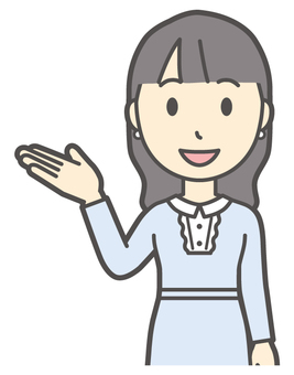 左に手をかざして案内している若い女の子 案内,女性,女の子,オシャレ,人,上品,お嬢様,女,若い,かざすのイラスト素材