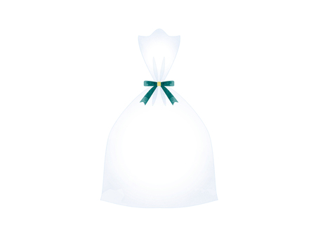 ラッピング袋（水彩風）2 ラッピング,袋,透明,水彩風,リボン,緑,可愛い,プレゼント,ギフト,包装のイラスト素材