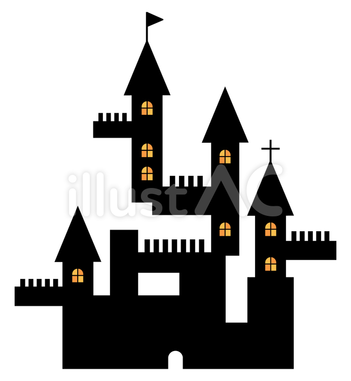 ハロウィン　お城　秋　イラスト　挿絵 ハロウィン,お城,秋のイラスト素材