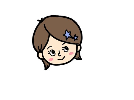 Illustration, girl, brown hair, star, 