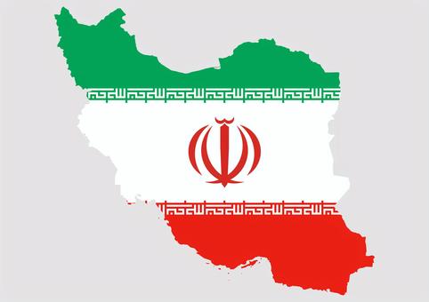 イランの地図（国旗柄） イラン,地図,国旗,外国,海外,地理,土地,国土,地形,世界のイラスト素材