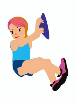 スポクラ・両手足でホールドする女性 スポーツクライミング,スポーツ,女子,選手,競技,大会,オリンピック,アジア大会,クライミング,人体のイラスト素材