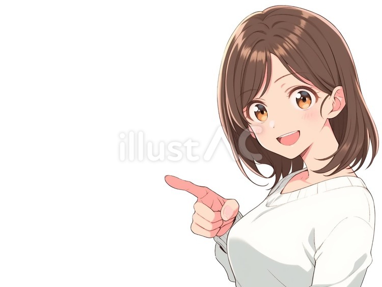 指を指す女性イラスト - No: 24199809｜無料イラスト・フリー素材なら「イラストAC」