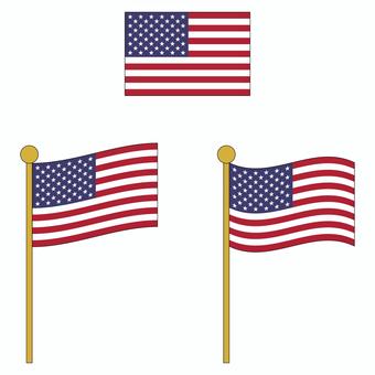 アメリカの国旗セット アメリカ,usa,アメリカ合衆国,星条旗,国,国旗,フラッグ,フラグ,国籍,国民のイラスト素材