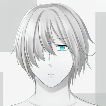 藍眼睛的男孩, JPG 藍眼睛的男孩, 圖標, 動漫, 男孩, JPG