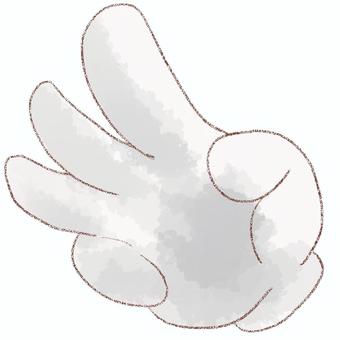 ３のジェスチャー 指,３,手,ジェスチャー,水彩,鉛筆のイラスト素材