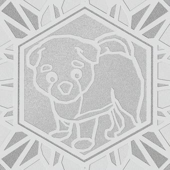 シームレスなモザイク　干支　戌　o 戌,犬,イヌ,干支,動物,正月,年賀状,背景素材,バックグラウンド,モザイクのイラスト素材