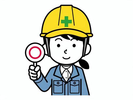 Illustration, female, site supervision, simple, 