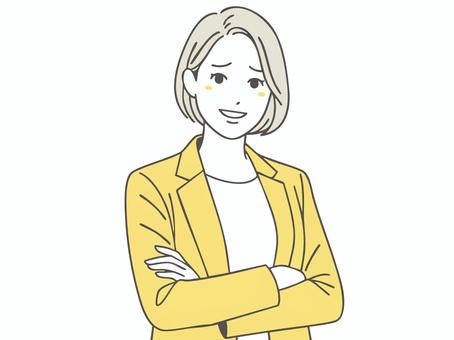 薄ら笑いをする女性１ 薄ら笑い,不安,人,疑う,冷たい,軽蔑,微笑み,困る,戸惑う,人物のイラスト素材