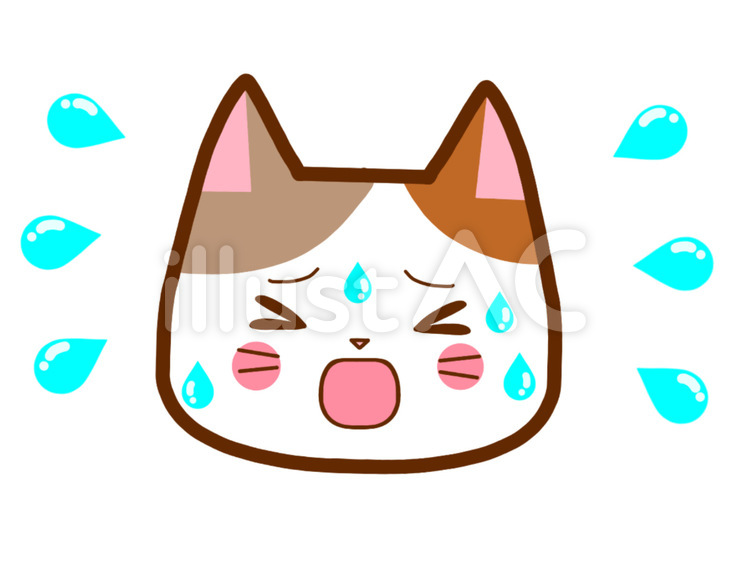 お顔猫さん慌てる 顔,猫,慌てるのイラスト素材