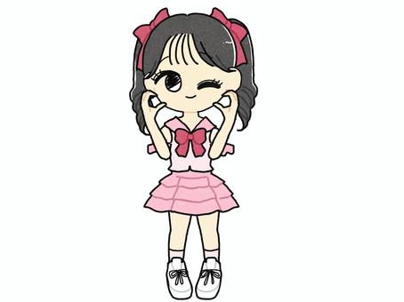 ツインテールの女の子 ツインテールの女の子 アイドル,女の子,二次元,推し活,ポーズ,かわいい,笑顔,ウィンク,ハートポーズ,ニコニコのイラスト素材