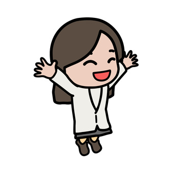 喜ぶ女医 女医,医師,喜ぶ,笑顔,成功,感謝,医療,病院,白衣,幸せのイラスト素材