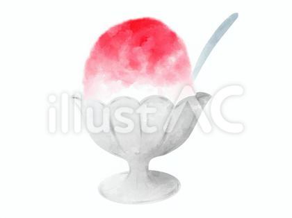 いちごシロップのかき氷