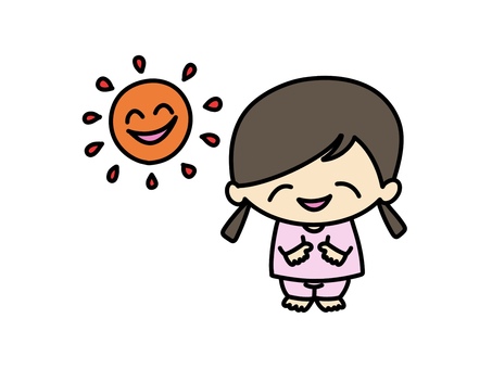 朝のおはようあいさつ おはよう,朝,あいさつ,子ども,幼児,生活習慣,ルーティン,保育園,起床,イラストのイラスト素材