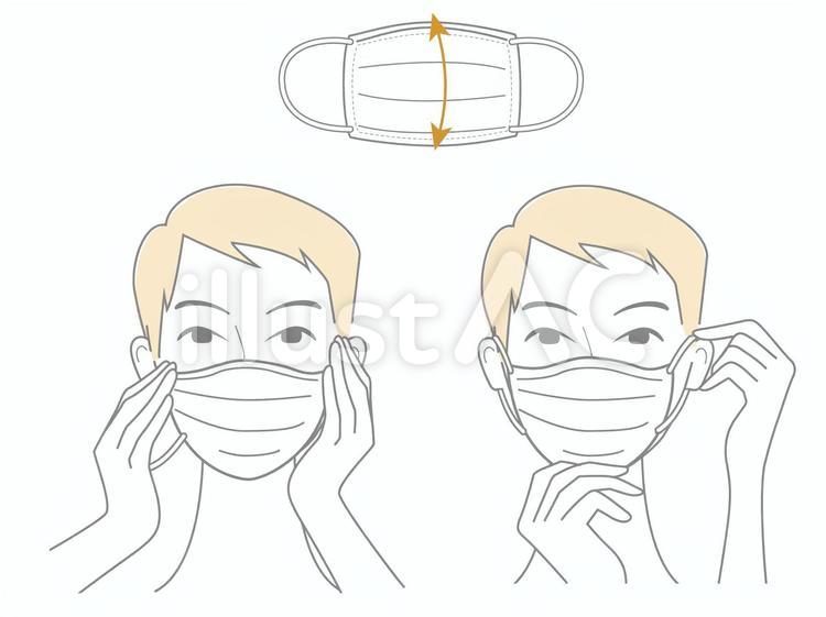 マスクのつけ方（男性） マスク,衛生,男性のイラスト素材