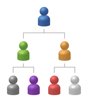 人物の分岐図 人物,組織,フロー,チャート,アイコン,構成,チーム,グループのイラスト素材