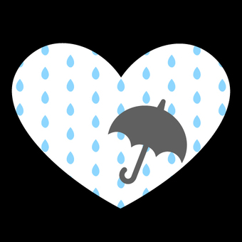 Image of rain on the heart, rain, umbrella, rain gear, JPG and AI