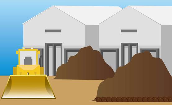 Illustration, excavated soil, construction, recycling, 