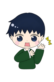 驚く男性のイラスト 男性,学生,ビックリ,驚く,驚愕のイラスト素材