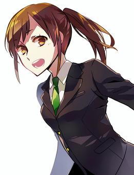 女子学生２_７頭身その２ 女子高生,高校生,中学生,女の子,学生,ブレザー,制服,冬服,かわいい,学校のイラスト素材