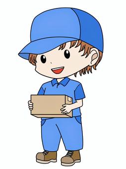 配達員（全身） 配達員,郵便,届け物,配送員,配送,配達,宅配便,宅配業者,荷物,届けるのイラスト素材