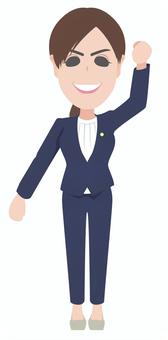 せいじか_女性 かわいい,女性,デフォルメ,政治家,議員,スーツのイラスト素材