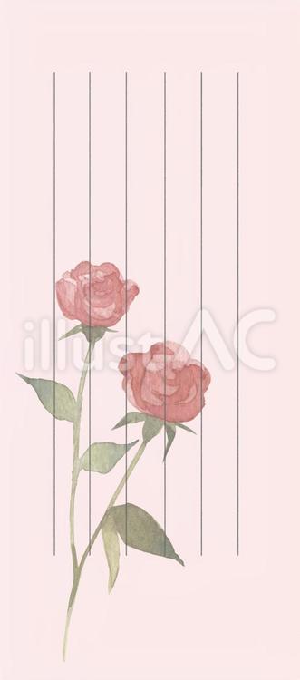 一筆箋　儚い薔薇１ 薔薇,花,植物のイラスト素材