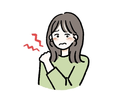 肩こり・肩が痛い女性 肩こり,肩凝り,凝る,痛い,悩む,悩み,体,コリ,整体,女性のイラスト素材