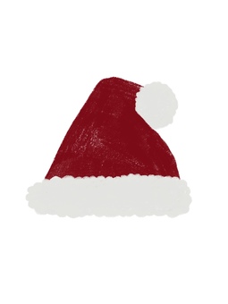 手描き風サンタ帽子 サンタ帽子,クリスマス,帽子,手描き風,赤,サンタクロース,冬,かわいい,シンプル,イラストのイラスト素材