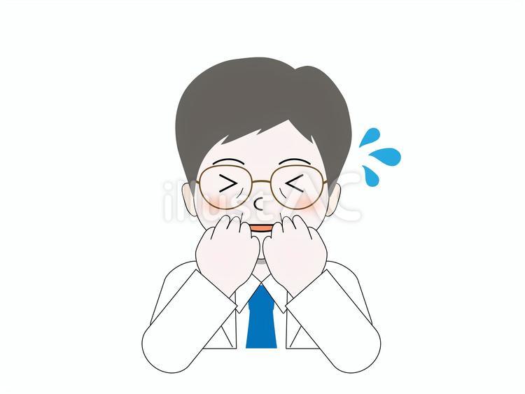 焦っているかわいい白衣にメガネの人物 人物,医療,病院のイラスト素材