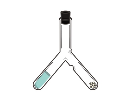二股試験管 試薬入り 実験器具,理科,科学,化学,シンプル,試験管,試薬のイラスト素材
