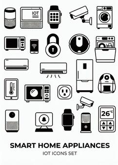 家電のアイコンセット iot,スマートホーム,家電,アイコン,セット,スマート家電,インターネット,生活家電,スマートフォン,スマホのイラスト素材