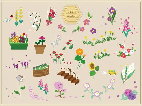 可愛いコミカルな花の素材集 花,flower,チューリップ,ひまわり,あやめ,あじさい,ラベンダー,桜,たんぽぽ,すずらんのイラスト素材