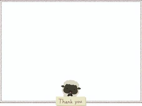 謝謝_sheep_black_frame, JPG, PNG 和 AI 謝謝_sheep_black_frame, 謝謝, 動物, 可愛的, JPG, PNG 和 AI
