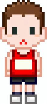 ドット絵の陸上部の男性です。 ドット絵,陸上部,シンプル,部活,クラブ,スポーツ,サークル,ランナー,トラック,スタートダッシュのイラスト素材