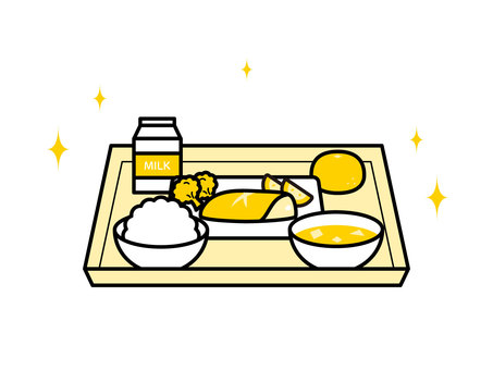 おいしい給食のイメージ05 食べ物,料理,給食,学校,小学校,中学校,高校,学園,献立,おいしいのイラスト素材
