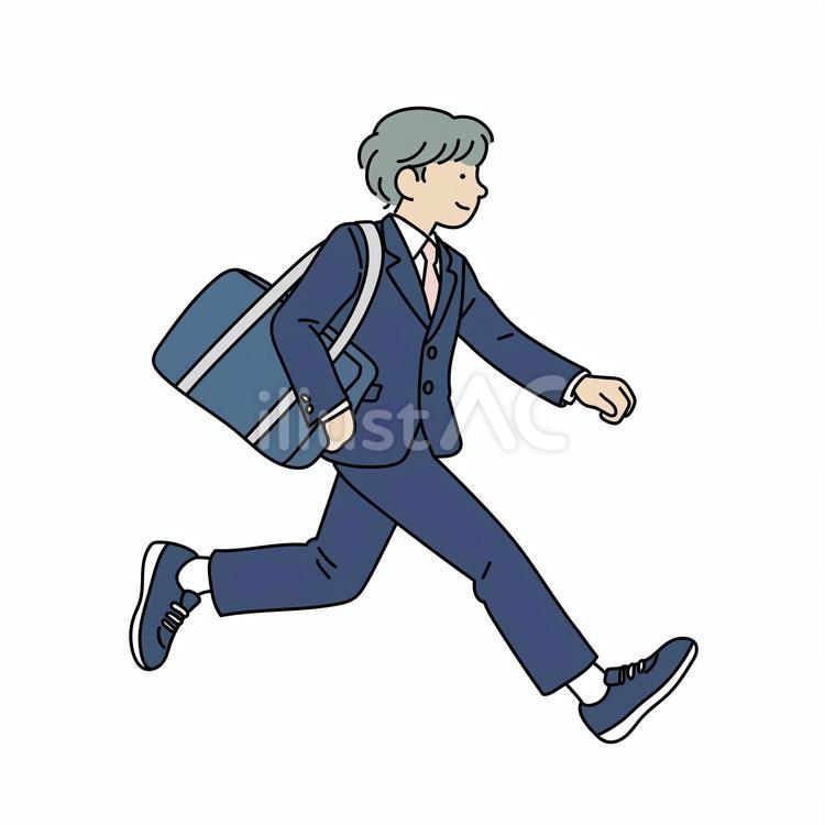 通学中の男子高校生 高校生,日本人,人物のイラスト素材