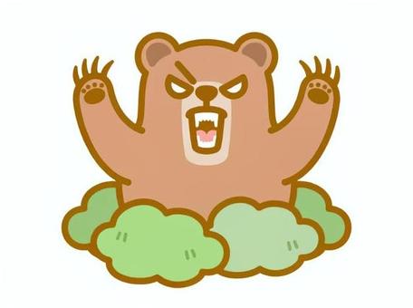 飛び出すヒグマ　パステル ヒグマ,熊,動物,獣害,獣,危険のイラスト素材