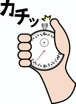 ストップウォッチ　　 ストップウォッチ,時間,計測,タイム,針,手,押す,音,線画のイラスト素材