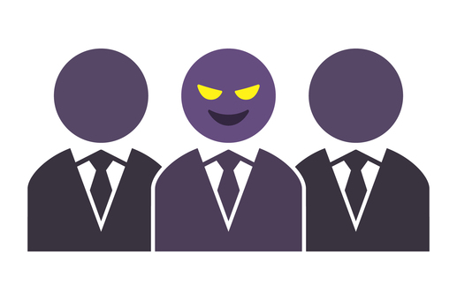 悪い顔のネクタイの三人 詐欺師,悪徳業者,人物,悪人,アイコン,悪い,闇営業,闇,犯罪者,不気味のイラスト素材