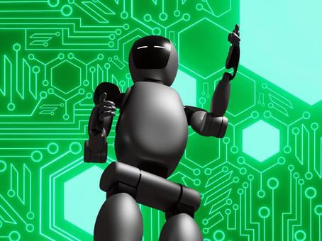 最先端テクノロジーの人型ロボットAI背景 ロボット,ai,ロボットアーム,アイコン,自動,産業ロボット,介護,工場,人型,ヒューマノイドのイラスト素材