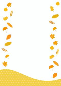 シンプルな紅葉の秋フレーム　1 秋,紅葉,もみじ,フレーム,背景,9月,10月,11月,落ち葉,枠のイラスト素材