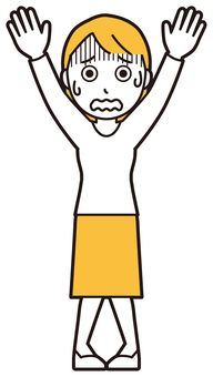  ロングヘア女性(黄)-133-全身