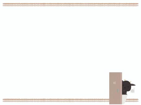 トイレ_やぎ トイレ,ヤギ,黒ヤギ,動物,かわいい,使用中,フレームのイラスト素材