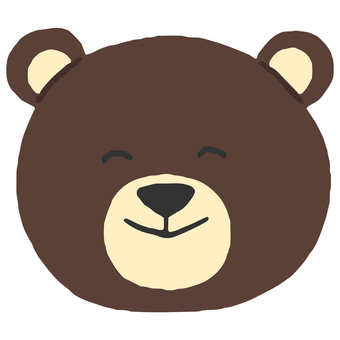 笑顔の熊 熊,くま,クマ,顔,表情,動物,生き物,笑顔,笑う,にっこりのイラスト素材