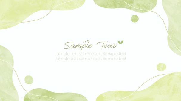 Watercolor style fresh green color fluid frame 16:9, JPG, PNG and AI Watercolor style fresh green color fluid frame 16:9, frame, decorative frame, frame, JPG, PNG and AI