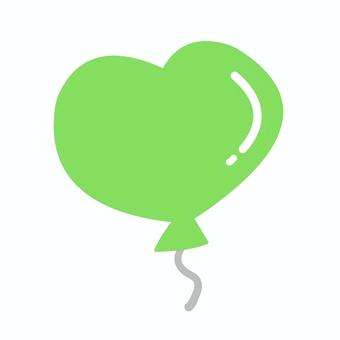 ハート風船　グリーン ふうせん,バルーン,ハート,緑,きみどりのイラスト素材