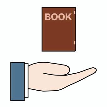 手のひらの上に本 手のひら,手,本,書籍,電子書籍,啓発本,自己啓発,読書,黙読,勉強のイラスト素材